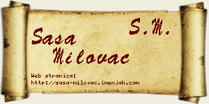 Saša Milovac vizit kartica